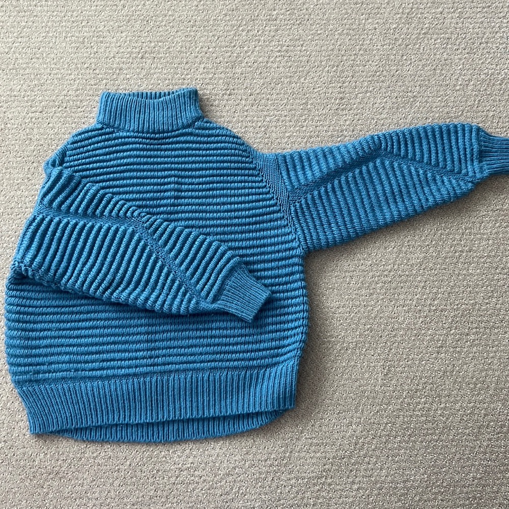 H&M Cableknit sweater with turtleneck - Blue, size S